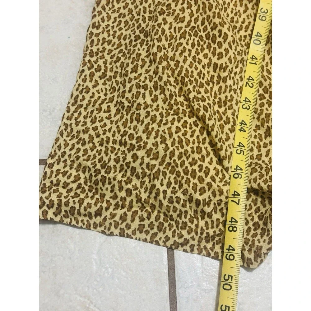 By Anthropologie Size 8 Bolano Leopard Print Midi Dress Ruffle Sleeve Tie Waist